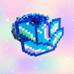 Blue Crystals Perler Kandi Cuff